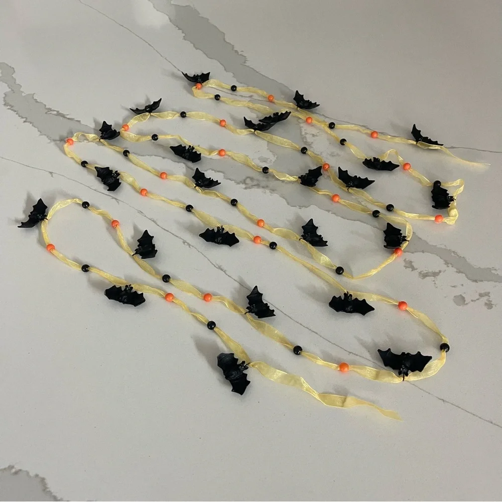 Halloween Bat and Bead garland 12 feet long